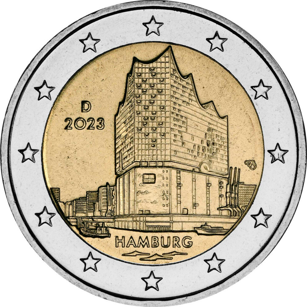 2 Euro Gedenkmünze Deutschland 2023 bfr Elbphilharmonie D