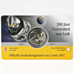 2 Euro Gedenkmünze Belgien 2017 st - Universität Lüttich - wallonischer Blister (FR/DE)