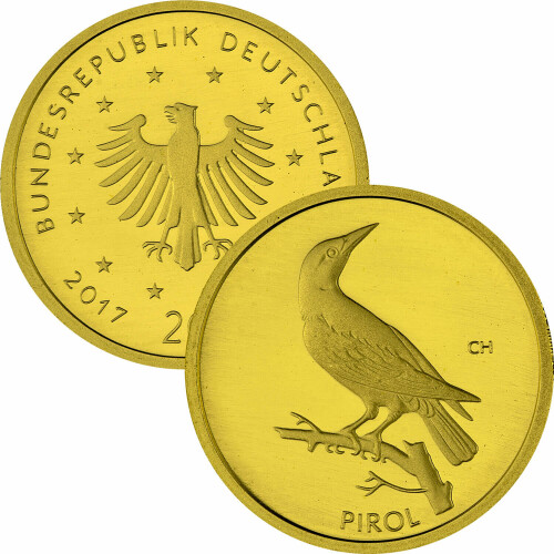 20 Euro Goldmünze "Pirol" - Deutschland 2017 - Serie: "Heimische Vögel" - F Stuttgart