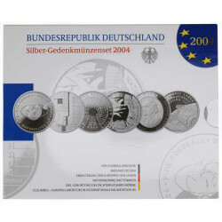 10 Euro Gedenkmünzen-Set Deutschland 2004 Polierte...