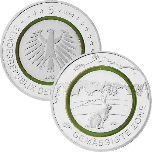 5 Euro Gedenkmünze Deuschland 2019 bfr. - Gemäßigte Zone