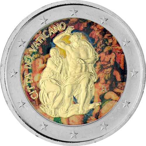 2 Euro Vatikan 2019 - Sixtinische Kapelle - coloiert / mit Farbe