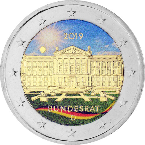 2 Euro Deutschland 2019 - Bundesrat (D) - coloriert / mit Farbe