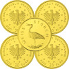 5 x 20 Euro Goldmünze "Weißstorch" - Deutschland 2020 - Serie: "Heimische Vögel" - A D F G J