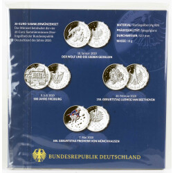 20 Euro Gedenkmünzen-Set Deutschland 2020 Polierte...