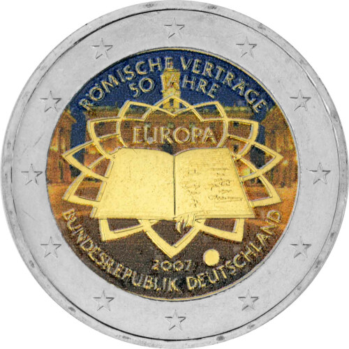 2 Euro Deutschland 2007 - Römische Verträge - coloriert / mit Farbe