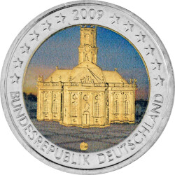 2 Euro Deutschland 2009 - Ludwigskirche - coloriert / mit...
