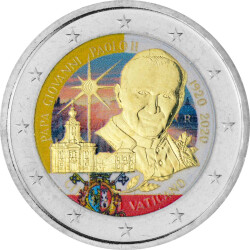 2 Euro Vatikan 2020 - Papst Johannes Paul II. - coloriert...