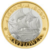 2 Pfund Großbritannien 2020 Silber PP vergoldet - Mayflower