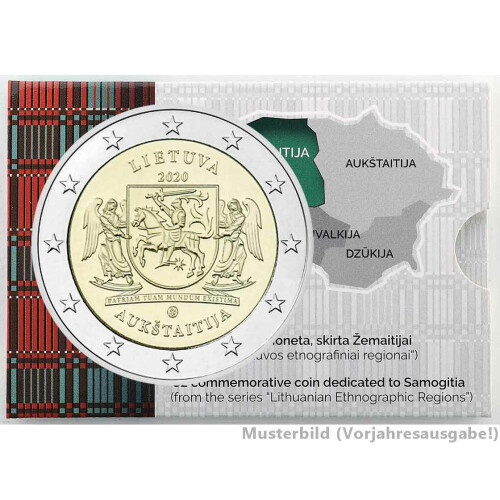 2 Euro Gedenkmünze Litauen 2020 st - Aukstaitija / Oberlitauen - in CoinCard