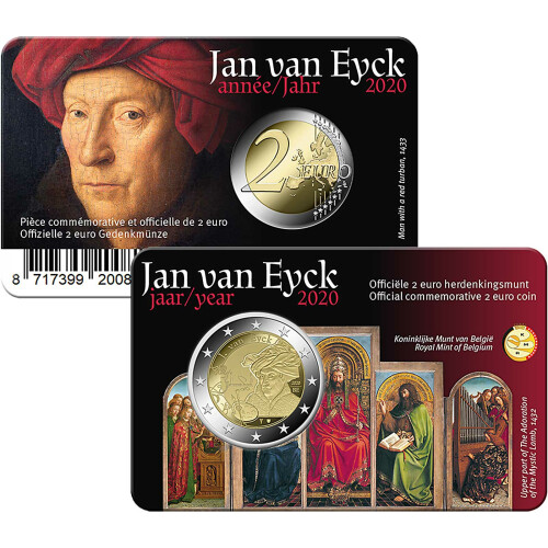 2 Euro Gedenkmünze Belgien 2020 st - Jan van Eyck - im Blister (flämische Variante)