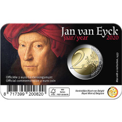 2 Euro Gedenkmünze Belgien 2020 st - Jan van Eyck - wallonischer Blister (FR/DE)