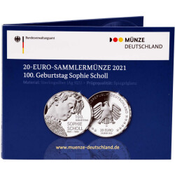 20 Euro Deutschland 2021 Silber PP - Sophie Scholl