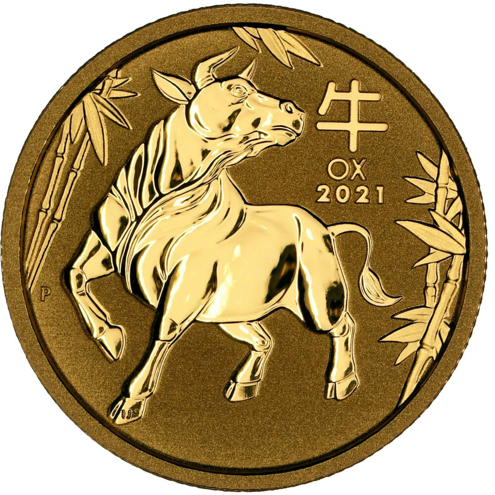 1 4 Unze Gold Jahr Des Ochsen Ochse 2021 Lunar III Serie