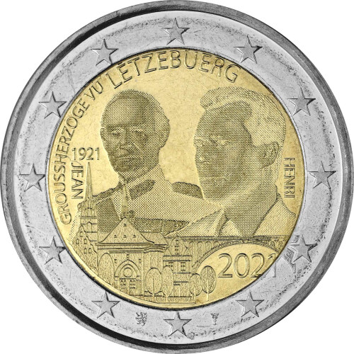 2 Euro Gedenkmünze Luxemburg 2021 bfr. - 100. Geburtstag Jean (Foto-Variante)