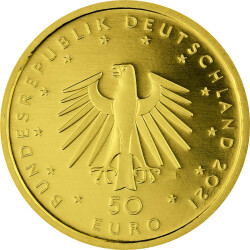 50 Euro Goldmünze Deutschland 2021 - "Pauke" - Serie: Musikinstrumente - A Berlin