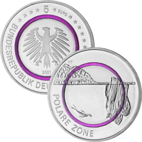 5 Euro Gedenkmünze Deutschland 2021 bfr. - Polare Zone - F Stuttgart