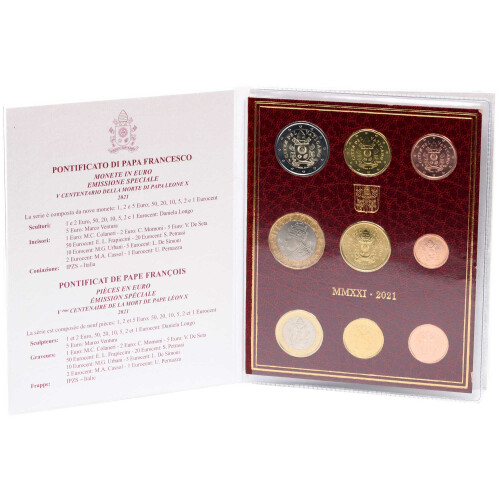 KMS Vatikan 2021 Stempelglanz (st) mit 5 Euro Gedenkmünze