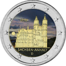 2 Euro Deutschland 2021 - Magdeburger Dom (A) - coloriert...