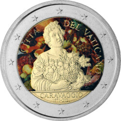 2 Euro Vatikan 2021 - Caravaggio - coloriert / mit Farbe