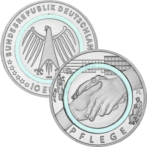 10 Euro Gedenkmünze Deutschland 2022 bfr. - Pflege - J Hamburg