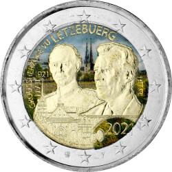 2 Euro Luxemburg 2021 - 100. Geburtstag Jean - coloriert...