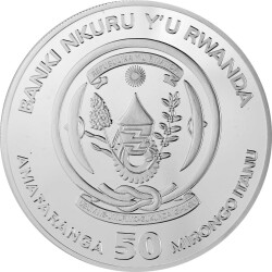 50 Francs Ruanda 2022 - 1 Unze Silber BU - African Ounce: Pelikan