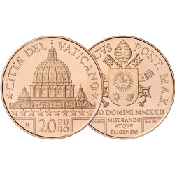 20 Euro Gedenkmünze Vatikan 2022 Kupfer - Petersdom