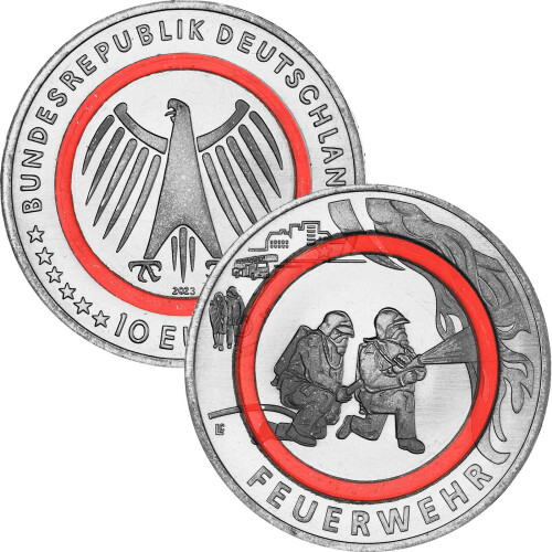 10 Euro Gedenkmünze Deutschland 2023 bfr. - Feuerwehr - G Karlsruhe