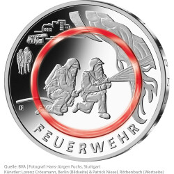 5 x 10 Euro Gedenkmünze Deutschland 2023 PP - Feuerwehr - ADFGJ