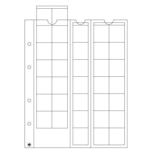 Münzhüllen OPTIMA verschiedene Größen für 35 Münzen bis 27mm