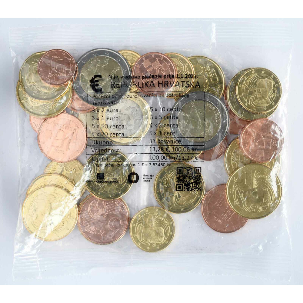 1 + 2 Euro Cent Münzen Münze Euromünzen Kroatien 2023 Neu aus Beutel  Hrvatska