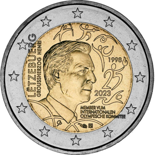 2 Euro Gedenkmünze Luxemburg 2023 bfr. - Mitgliedschaft von Henri beim IOC