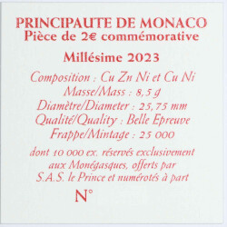 2 Euro Gedenkmünze Monaco 2023 PP - 100. Geburtstag von Fürst Rainier III.