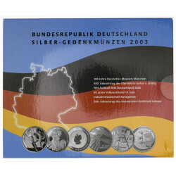 10 Euro Gedenkmünzen-Set Deutschland 2003 Polierte...