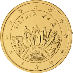 2 Euro Litauen 2023 - Zusammen mit der Ukraine - vergoldet