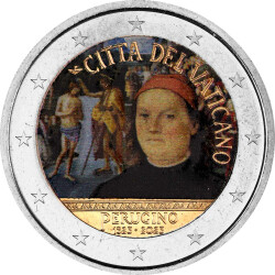 2 Euro Vatikan 2023 - Pietro Perugino - coloriert / mit...