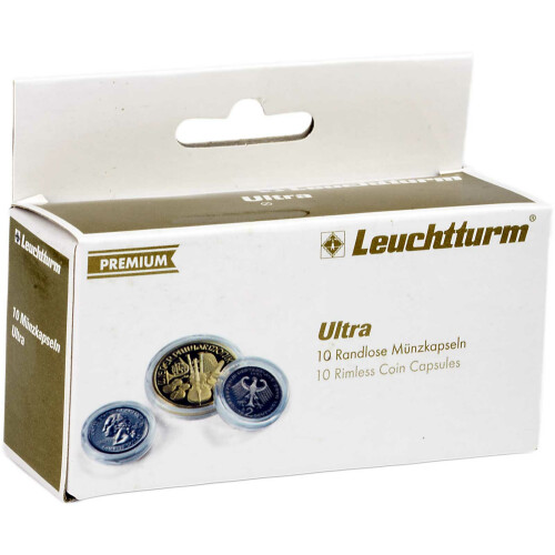 LEUCHTTURM runde Münzkapseln ULTRA (10er-Pack) 40,6 mm