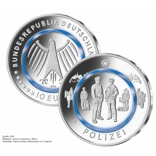 10 Euro Gedenkmünze Deutschland 2024 bfr. - Polizei