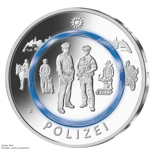 10 Euro Gedenkmünze Deutschland 2024 PP - Polizei - F Stuttgart