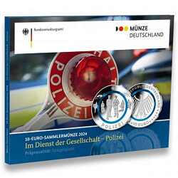 10 Euro Gedenkmünze Deutschland 2024 PP - Polizei - F Stuttgart