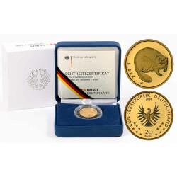 20 Euro Goldm&uuml;nze &quot;Biber&quot; -...