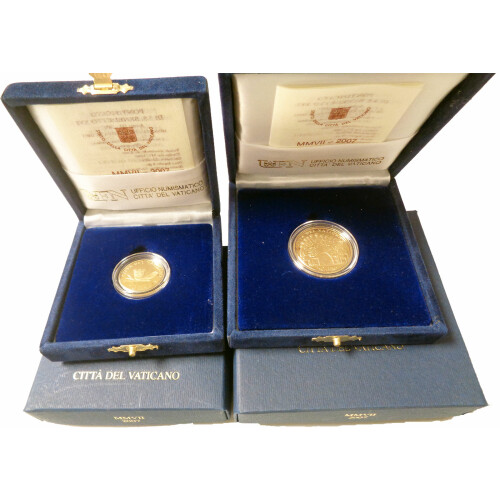 20 + 50 Euro Gold Gedenkmünzen-Set Vatikan 2007 - Die Eucharistie