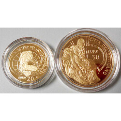 20 + 50 Euro Gold Gedenkmünzen-Set Vatikan 2008 -...