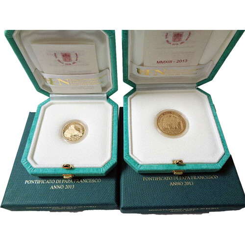 20 + 50 Euro Gold Gedenkmünzen-Set Vatikan 2013 - Päpste Julius und Leo