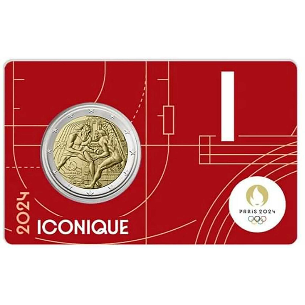 2 Euro Gedenkmünze Frankreich 2024 st Olympia Herkules Blister Ic