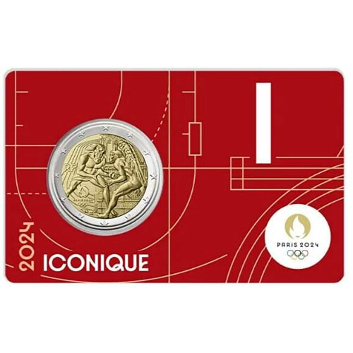 2 Euro Gedenkmünze Frankreich 2024 st - Olympia Herkules - Blister Iconique