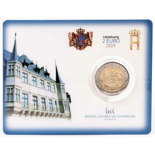 2 Euro Gedenkmünze Luxemburg 2024 st - 100 Jahre Franken / Feierstëppler - CoinCard