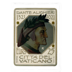 25 Euro Gedenkmünze Vatikan 2021 Silber PP - Dante...
