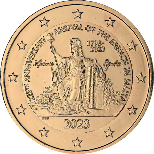 2 Euro Malta 2023 - Napoleon Bonaparte und die Franzosen auf Malta - vergoldet